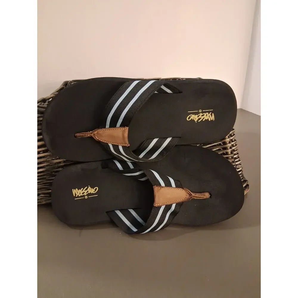 Men's Mossimo Flip Flops Size 8 Black Sandals Flip-flops